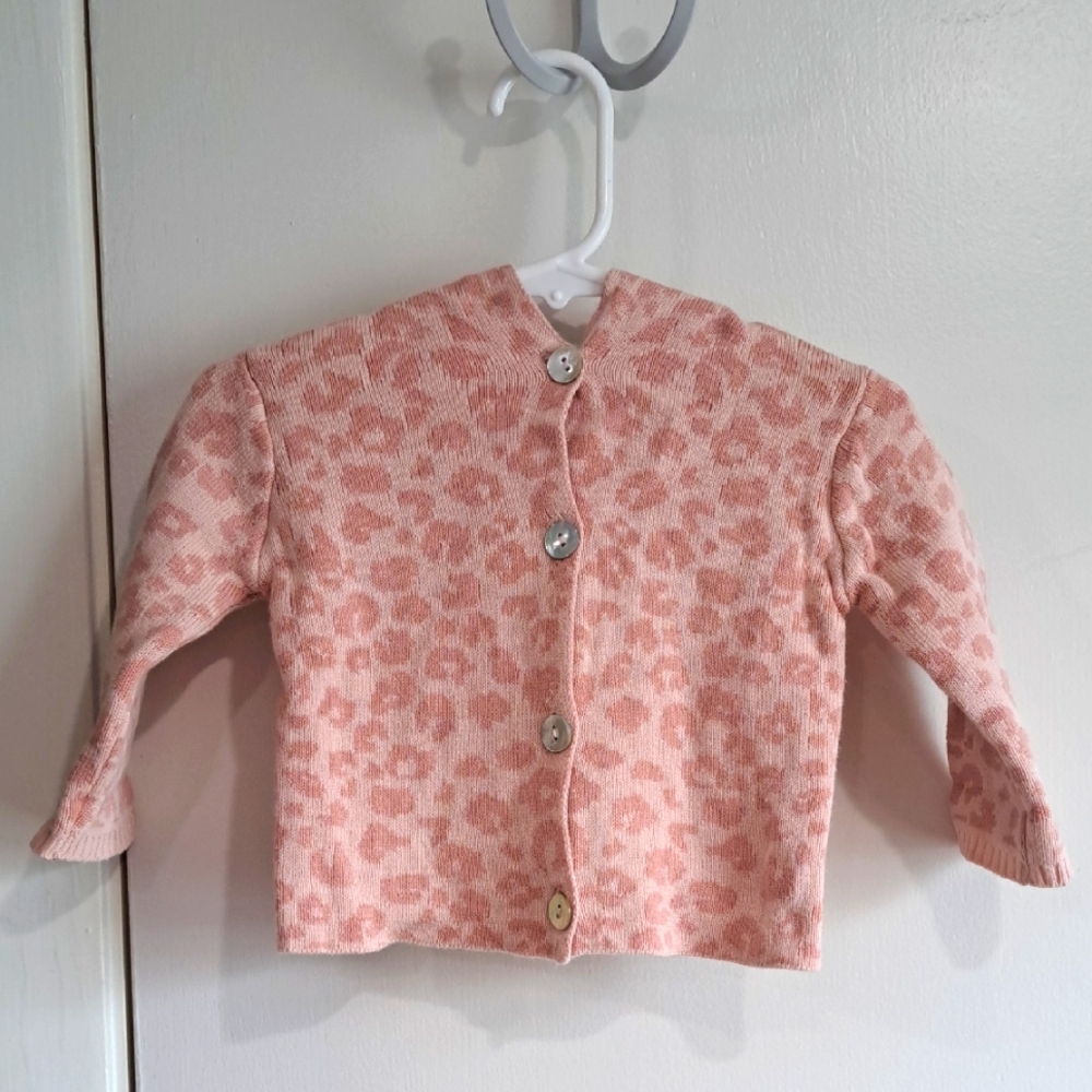 Elegant Baby Pink Leopard Print Girls Jacket